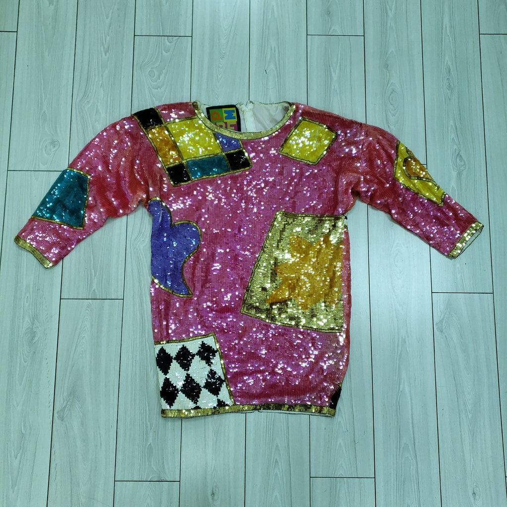 90s Multicolor Sequin Dress