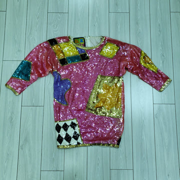 90s Multicolor Sequin Dress