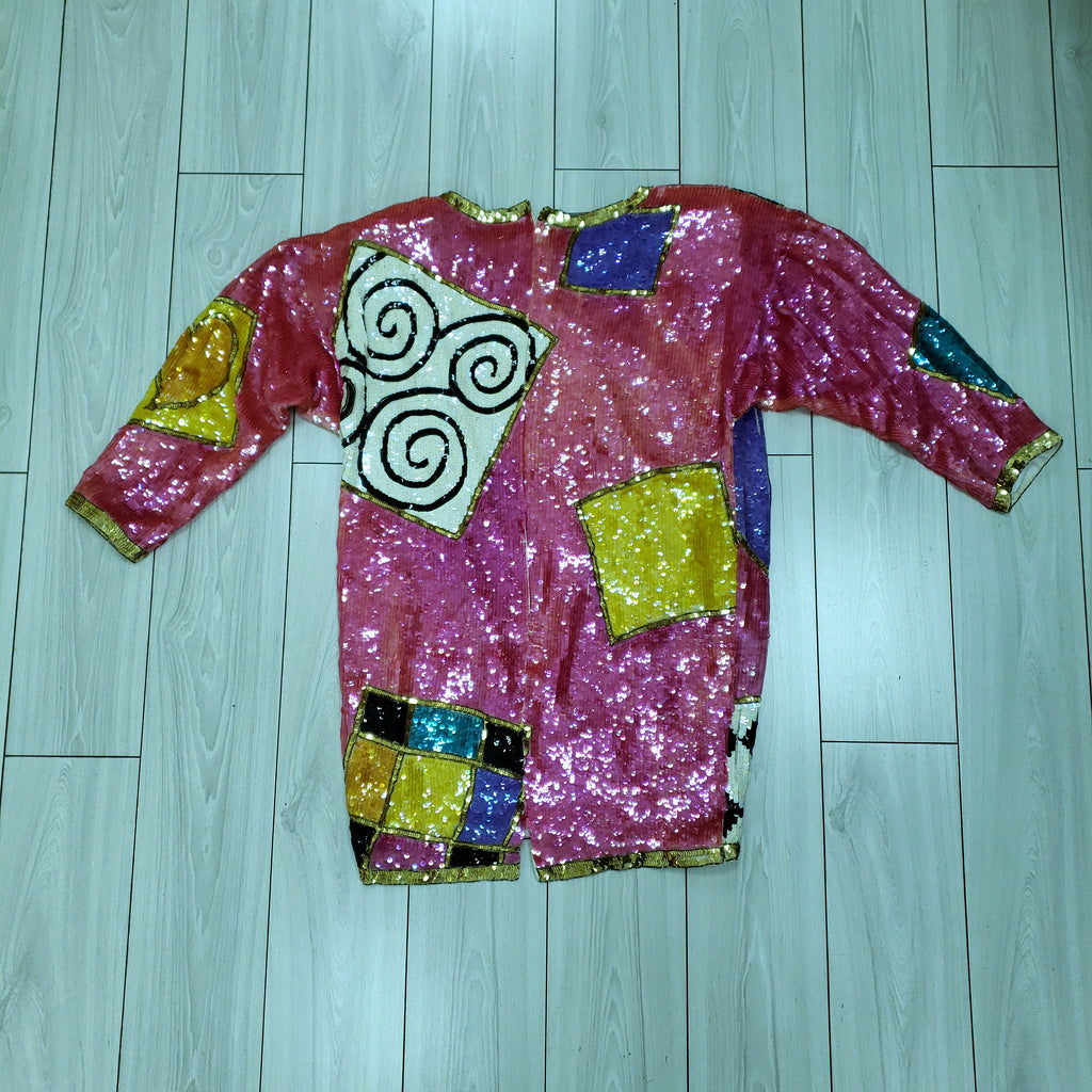 90s Multicolor Sequin Dress