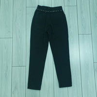 1980s Black Denim Vintage Pants With Rhimestones