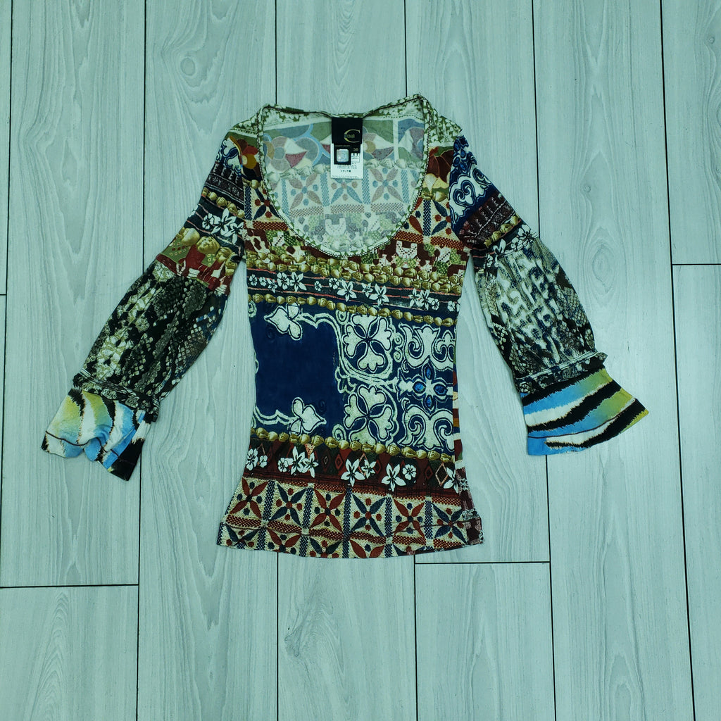 Just Cavalli Vintage 1990s Silk Top, Made In Italy