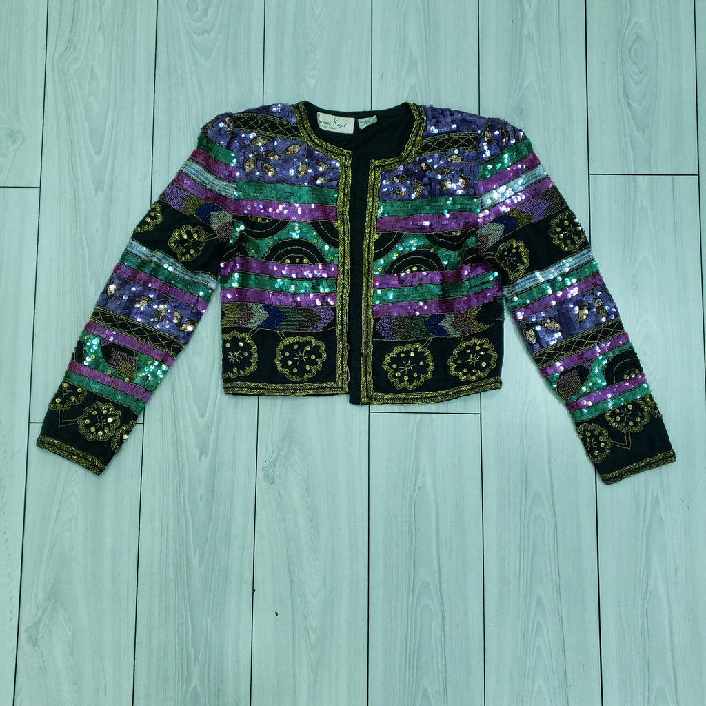 Laurence Kagar Vintage 1990s Black Sequin Blazer
