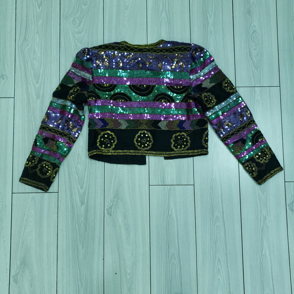 Laurence Kagar Vintage 1990s Black Sequin Blazer