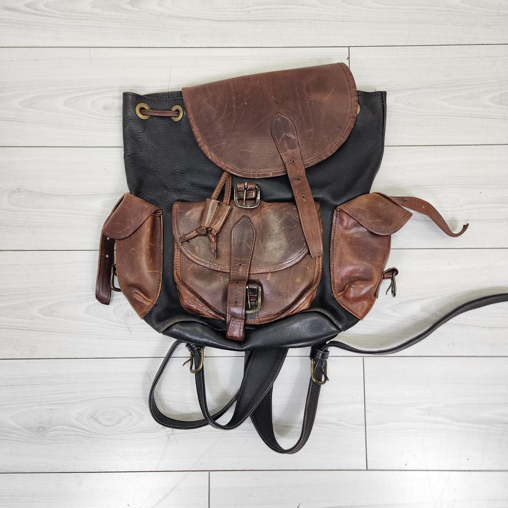 Vintage 1980s Leather Backpack