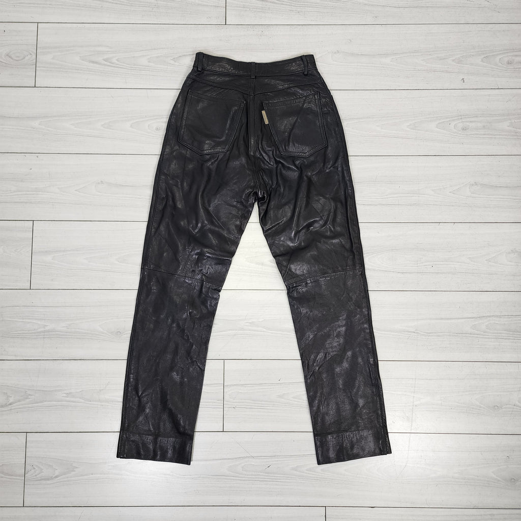 Vent Couvert High Waist Leather Pants Made In France Vintage 1990s