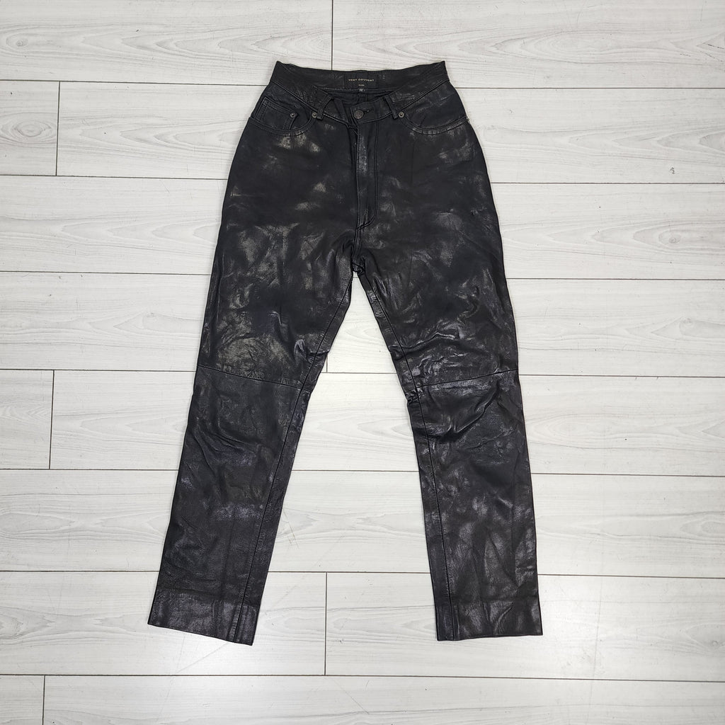 Vent Couvert High Waist Leather Pants Made In France Vintage 1990s