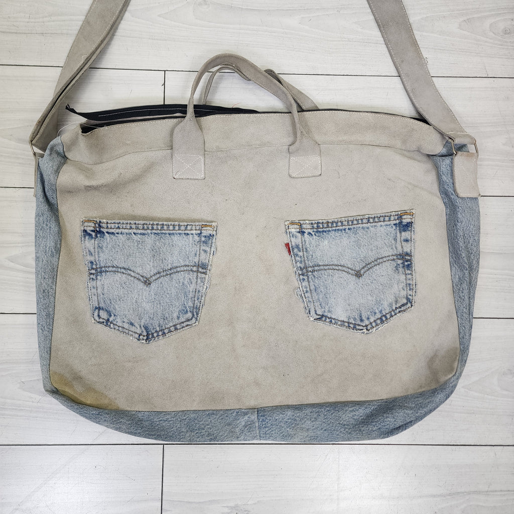 Upcycled Levi's & Hard Rock Cafe Suede and Denim Bag Vintage