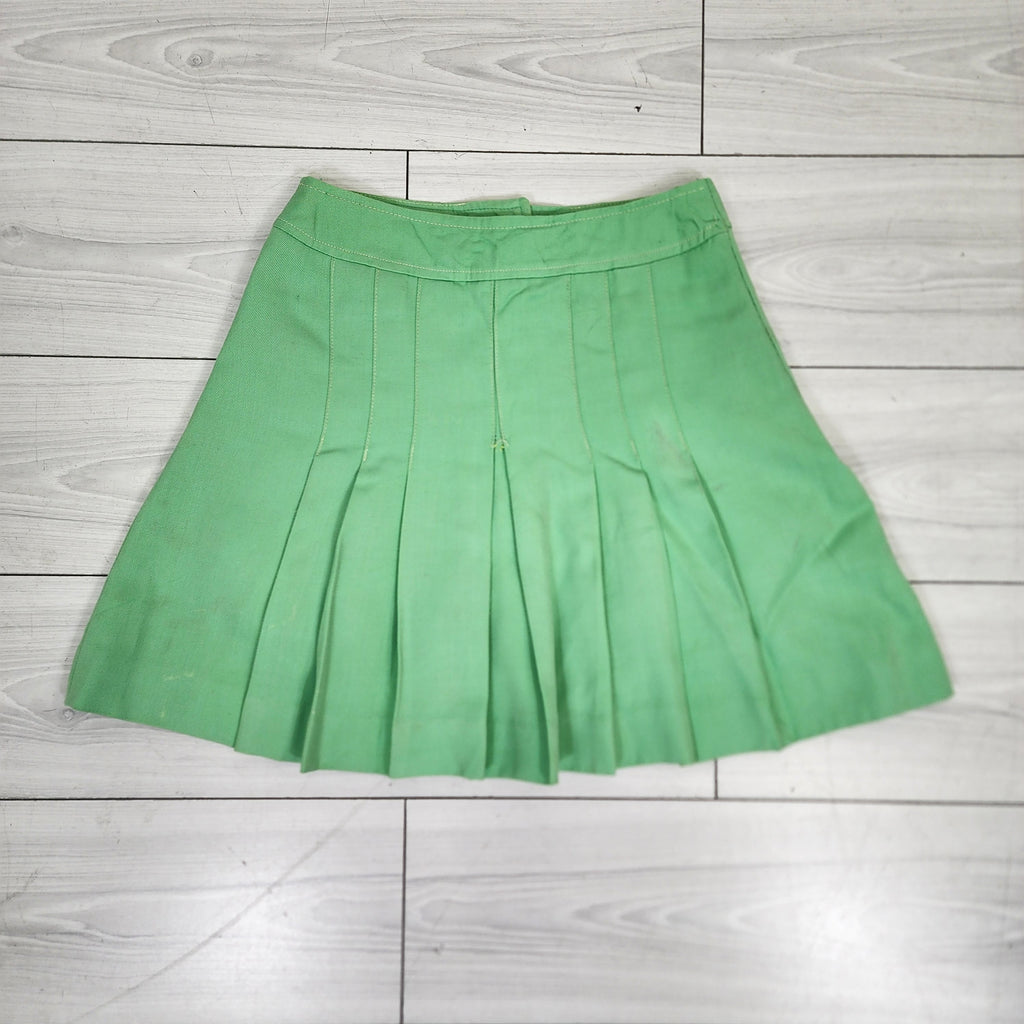 Vintage 1970s Pleated Cotton Skirt - Small