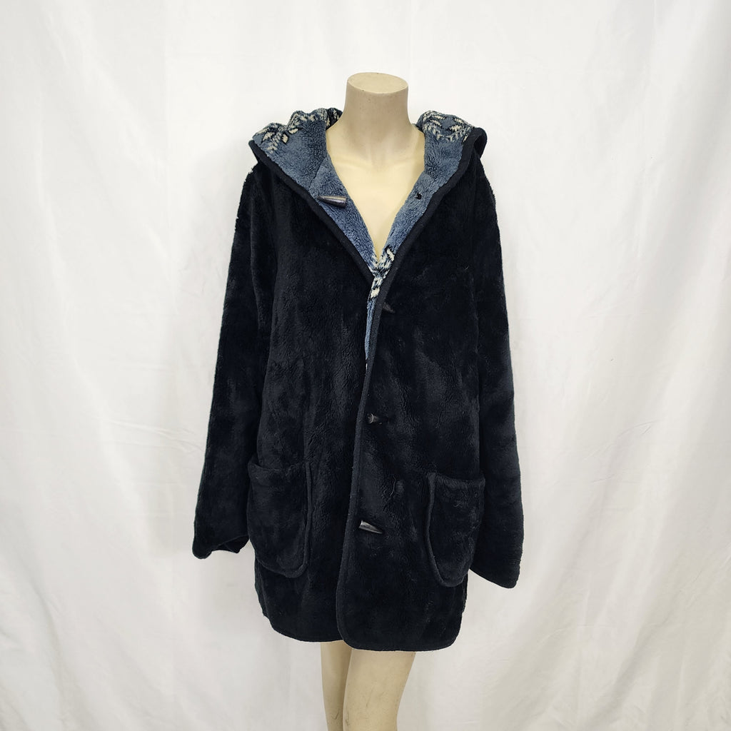 Nordic Lights Reversible Hooded Fleece Vintage Jacket
