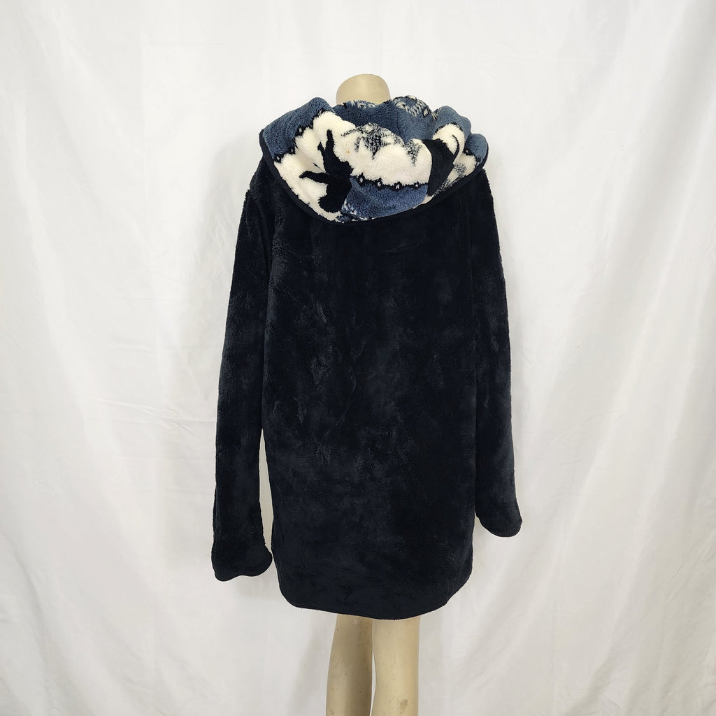 Nordic Lights Reversible Hooded Fleece Vintage Jacket