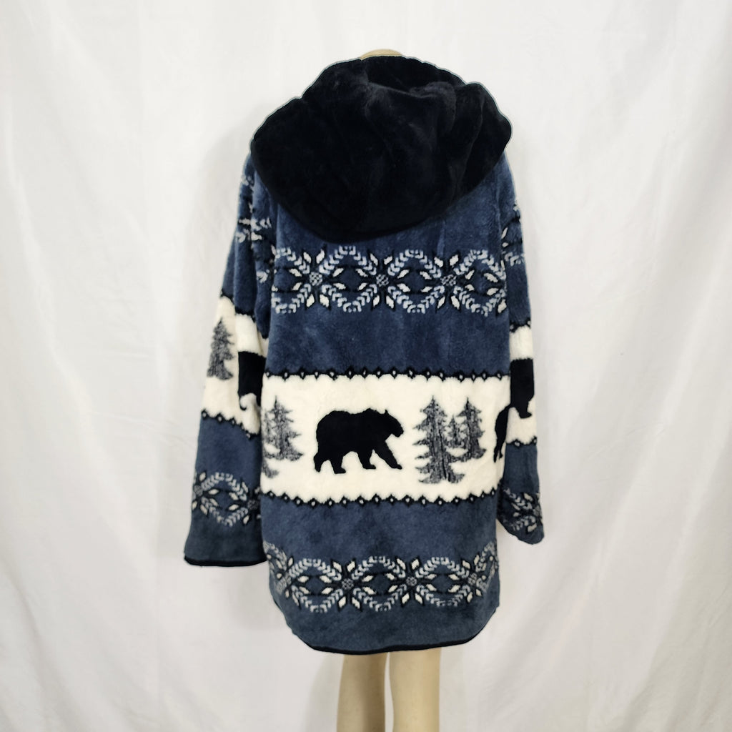 Nordic Lights Reversible Hooded Fleece Vintage Jacket