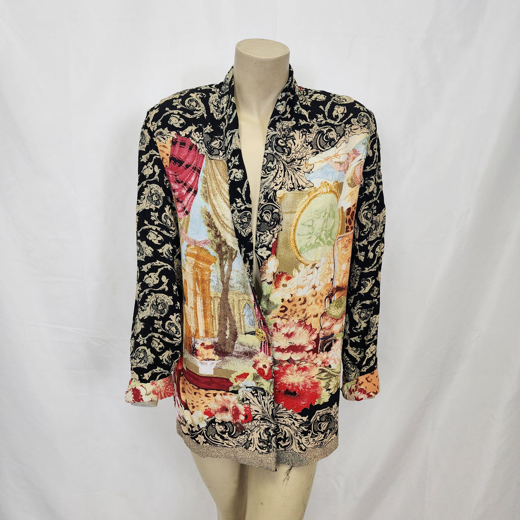 Carole Little Printed Blazer Made In USA Vintage 1990s