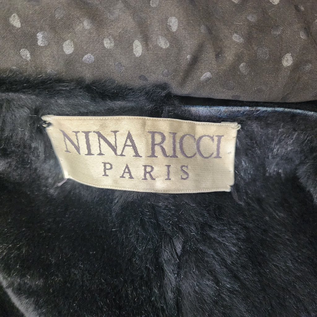 Nina Ricci Hooded Coat Jacket with Fur Lining Vintage 1980s