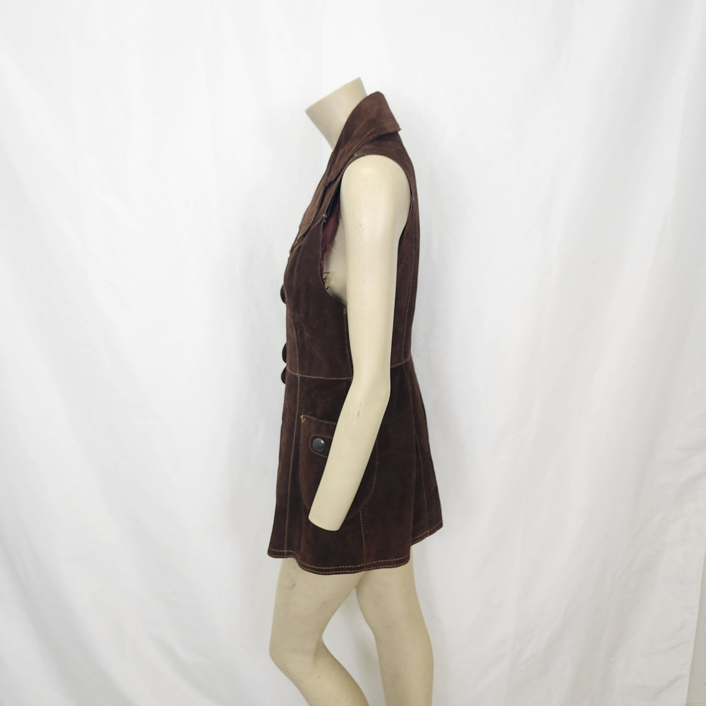 Vintage 1970s Suede Vest Made in Canada
