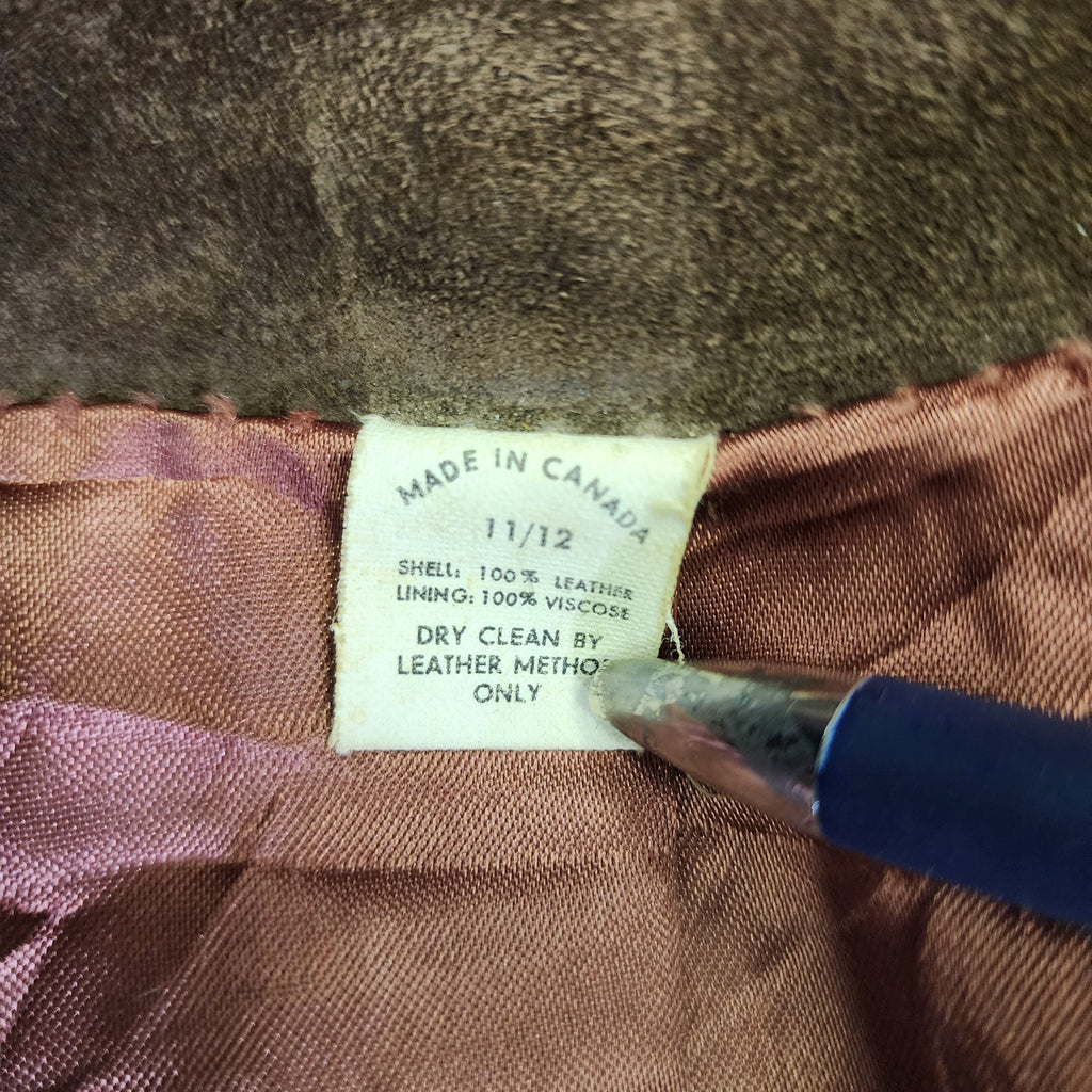 Vintage 1970s Suede Vest Made in Canada