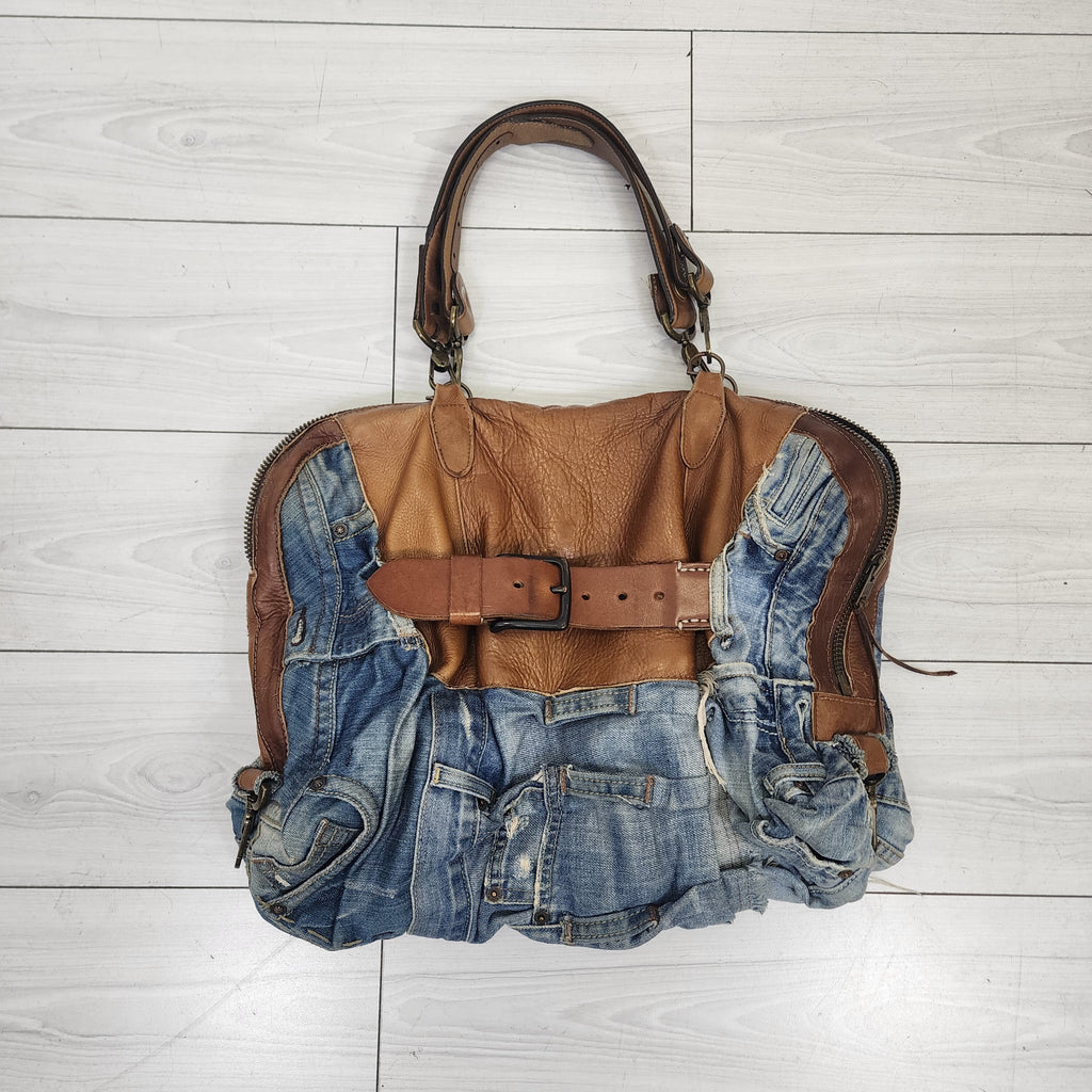 Handmade Denim & Leather Vintage Purse