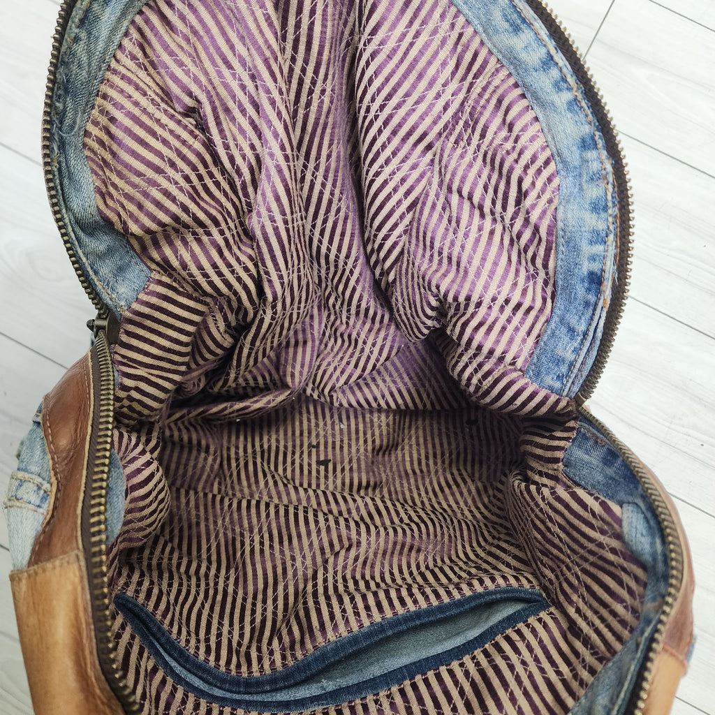 Handmade Denim & Leather Vintage Purse