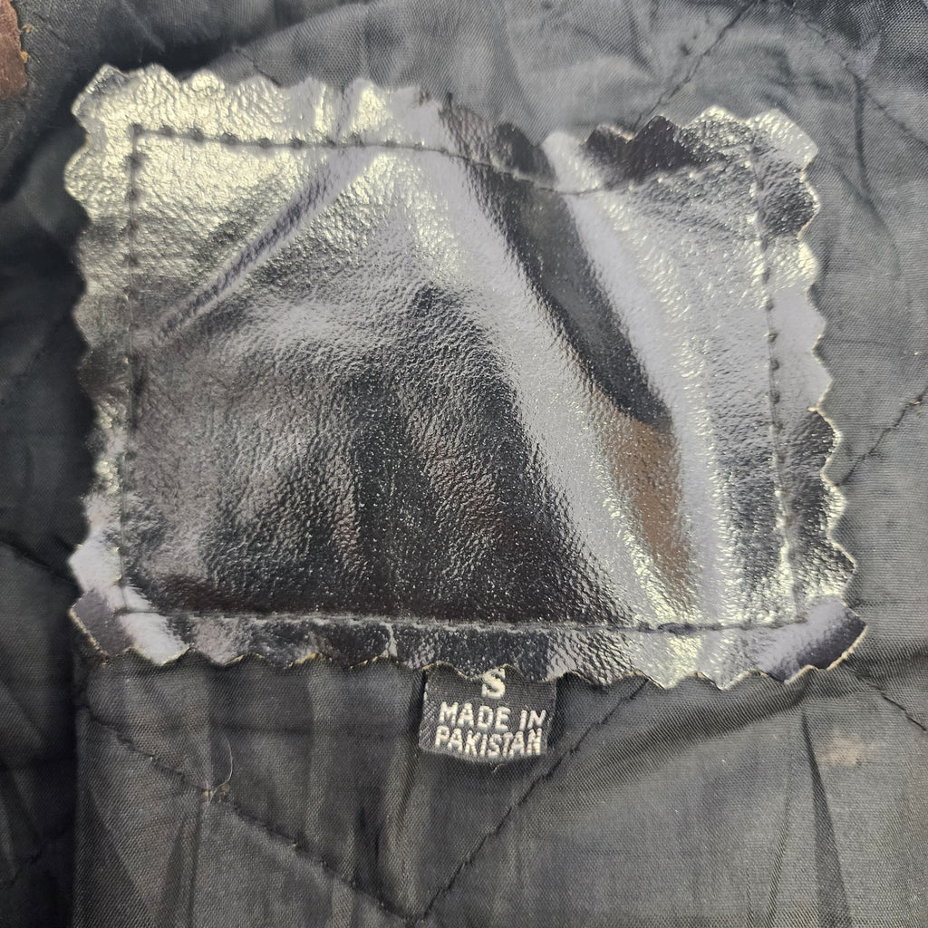 Leather Biker Jacket with Fringes Vintage 1990s