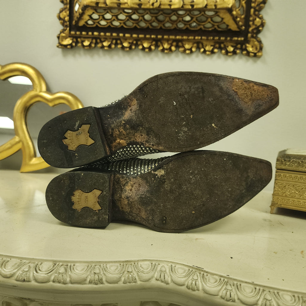 Potrero Made In Mexico Vintage Cowboy Boots with Rhinestone