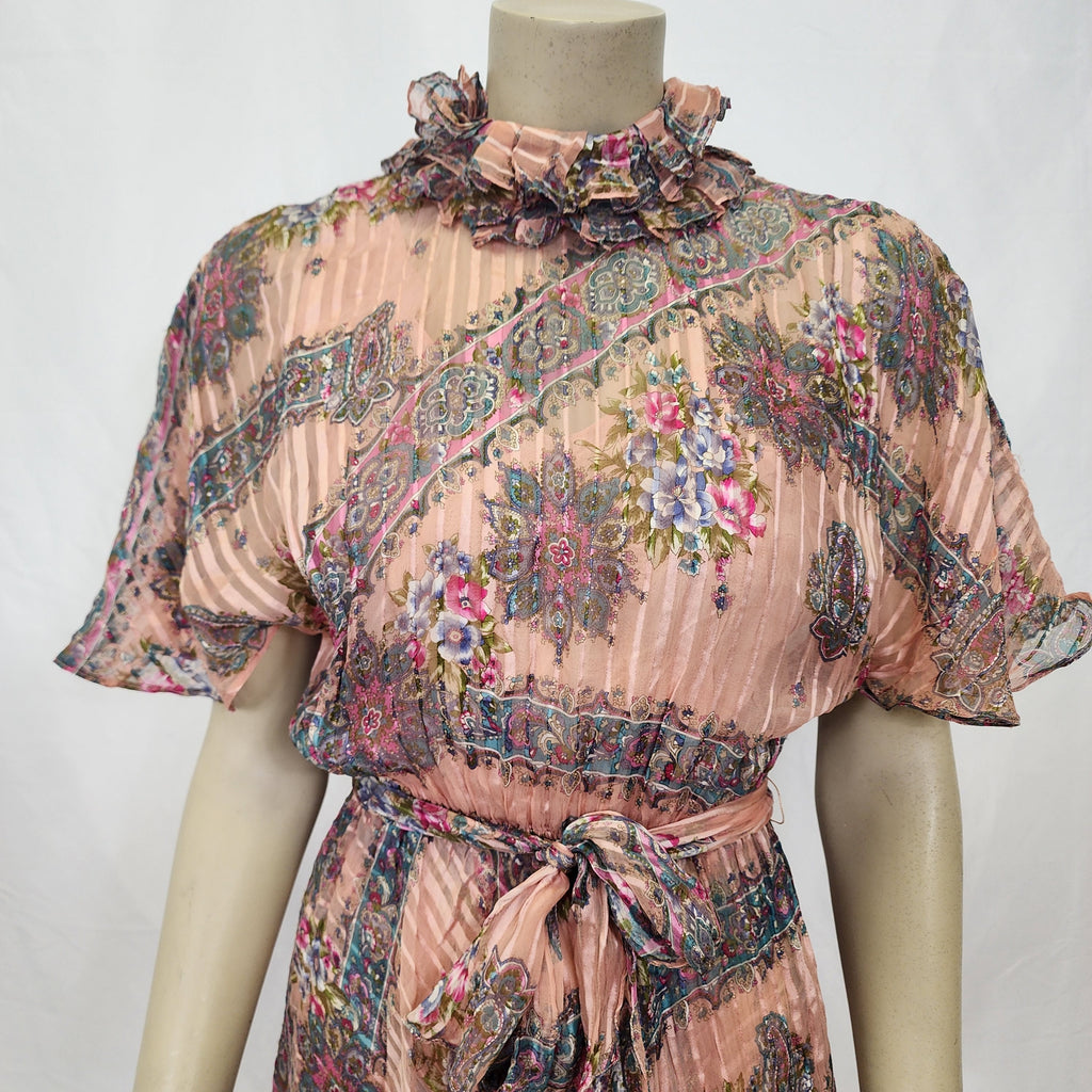 The Silk Farm 100% Silk Dress Designed by Icinoo Vintage 1990s Made In Korea