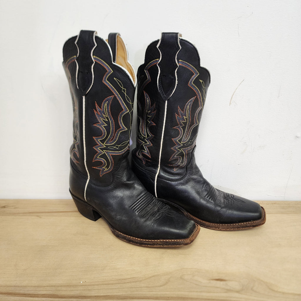 Justin Made In USA Western Cowboy Vintage 1980s Boots