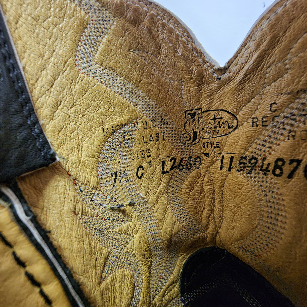 Justin Made In USA Western Cowboy Vintage 1980s Boots