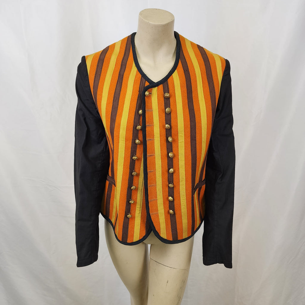 Vintage 1970s Cotton and Wool Double Breasted Jacket with Gold Buttons