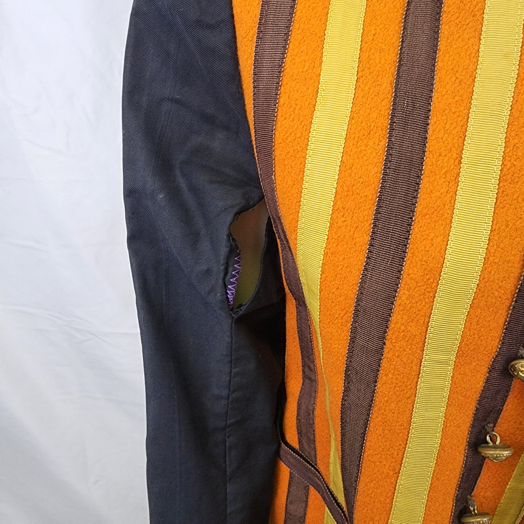 Vintage 1970s Cotton and Wool Double Breasted Jacket with Gold Buttons