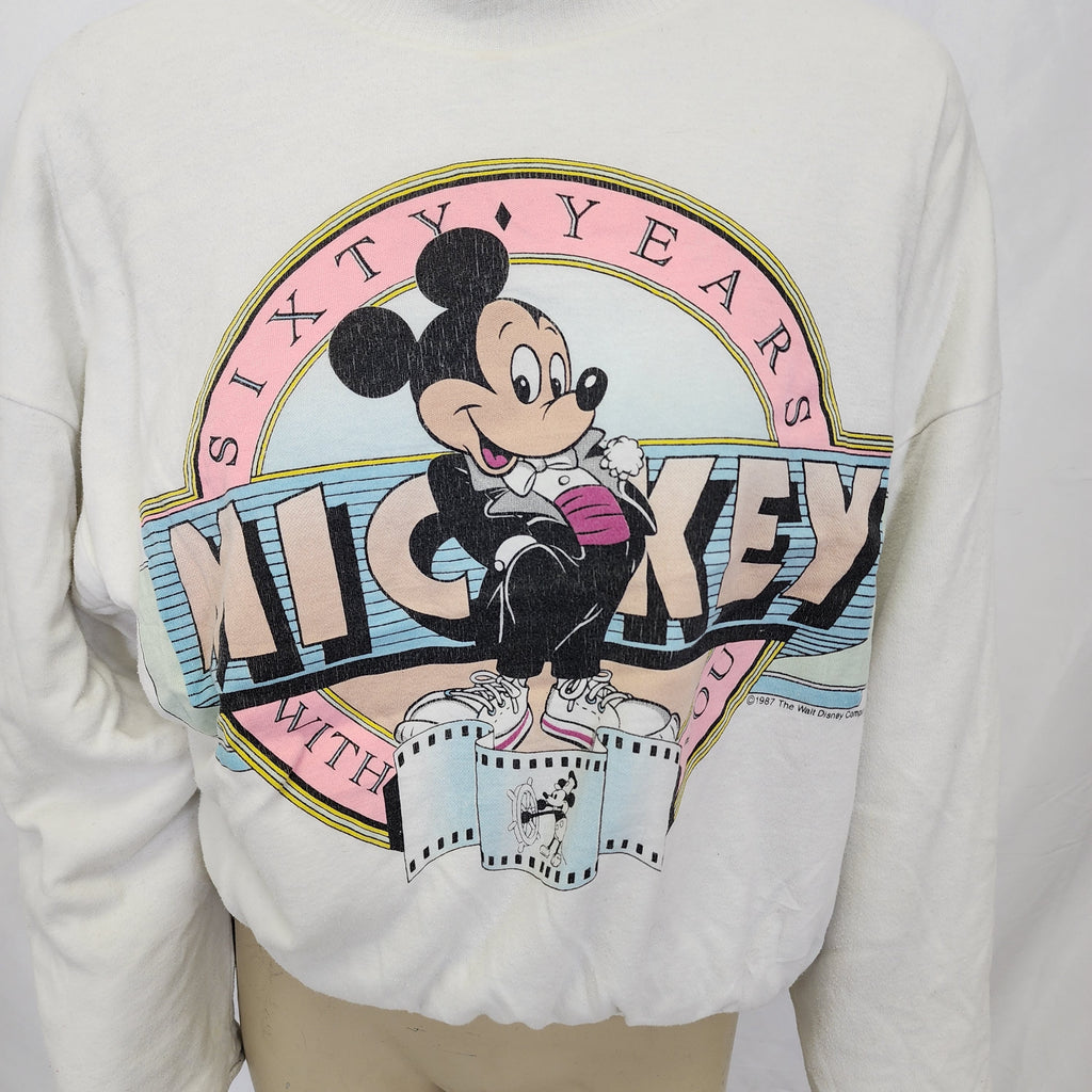 Mickey Mouse Vintage 1980s Reversible Printed Graphic Sweater