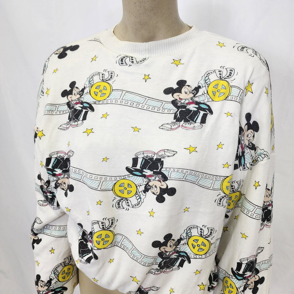 Mickey Mouse Vintage 1980s Reversible Printed Graphic Sweater