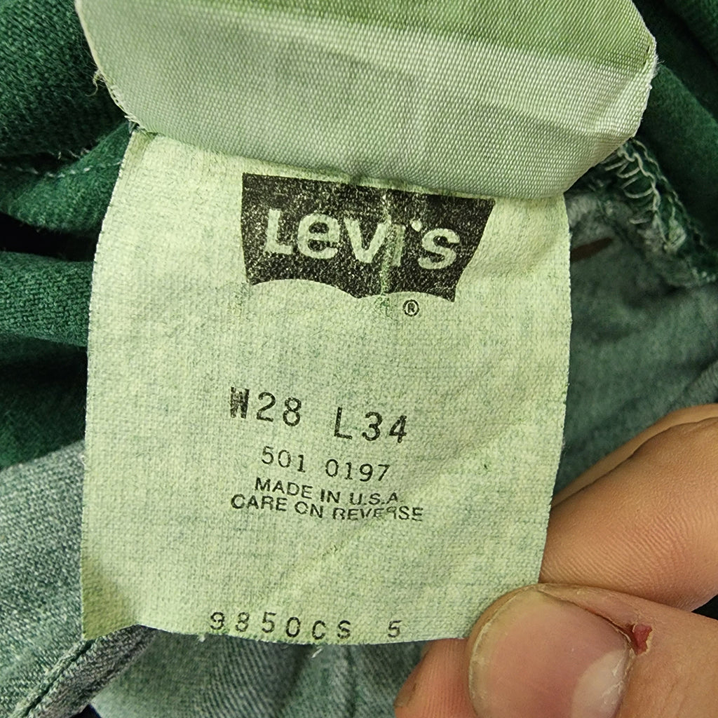 Levi's 501 Made In USA Green Denim Jean Pants
