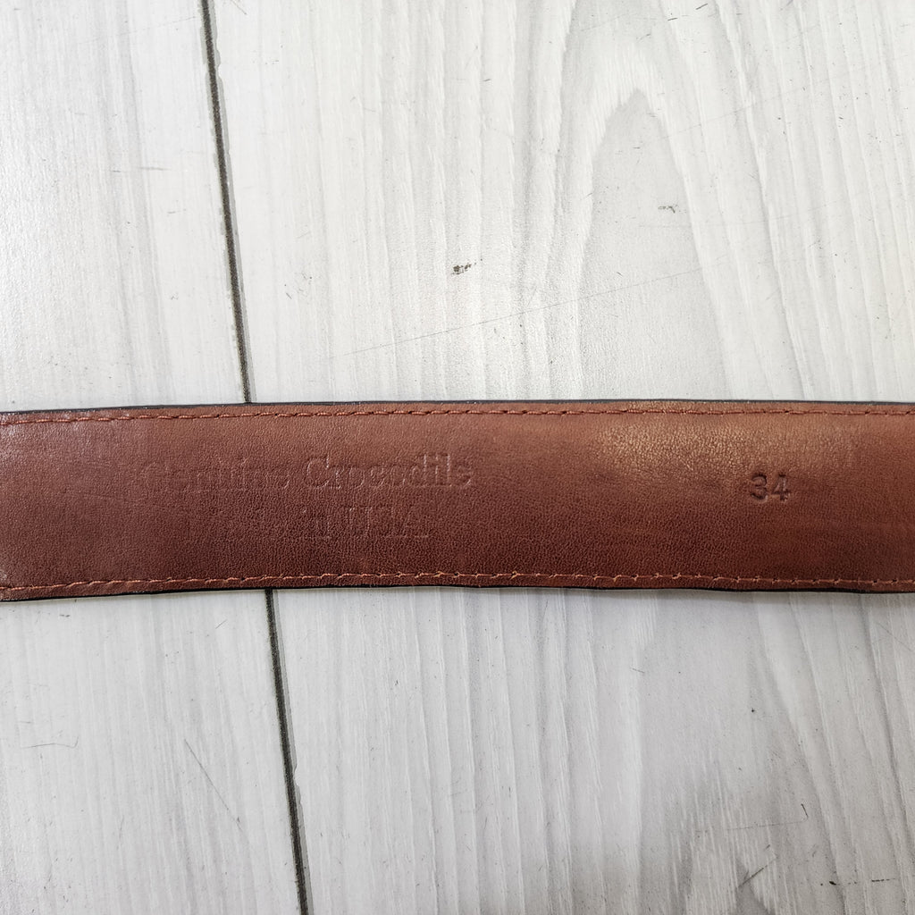 Reptilia Made In USA Genuine Leather Vintage 1990s Size 34 Belt