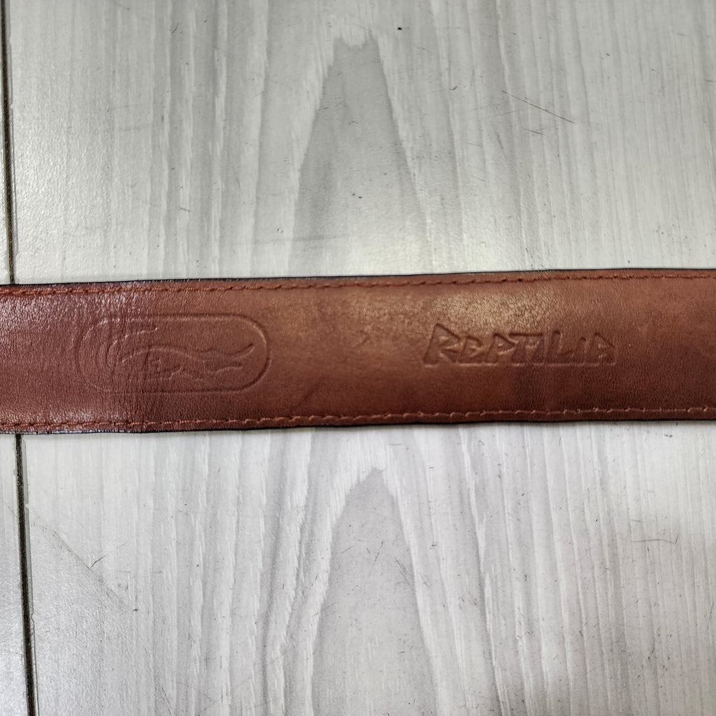 Reptilia Made In USA Genuine Leather Vintage 1990s Size 34 Belt