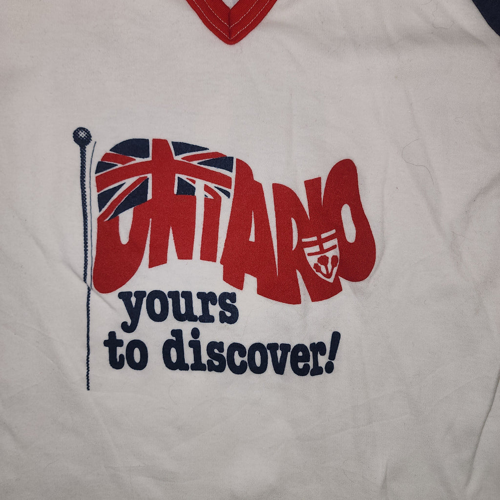 Ruff Rags Ontario 50/50 Polyester Cotton Vintage 1980s Graphic Printed Tee Shirt