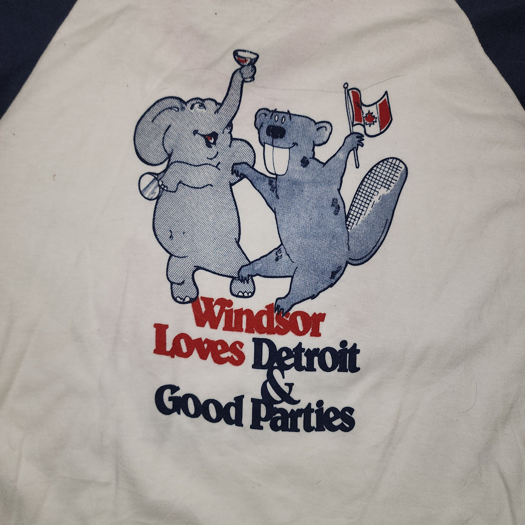 Ruff Rags Ontario 50/50 Polyester Cotton Vintage 1980s Graphic Printed Tee Shirt