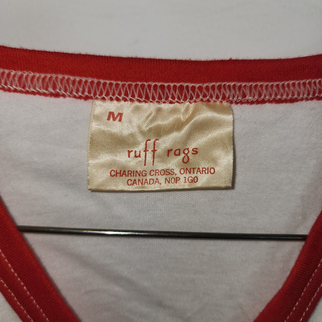 Ruff Rags Ontario 50/50 Polyester Cotton Vintage 1980s Graphic Printed Tee Shirt