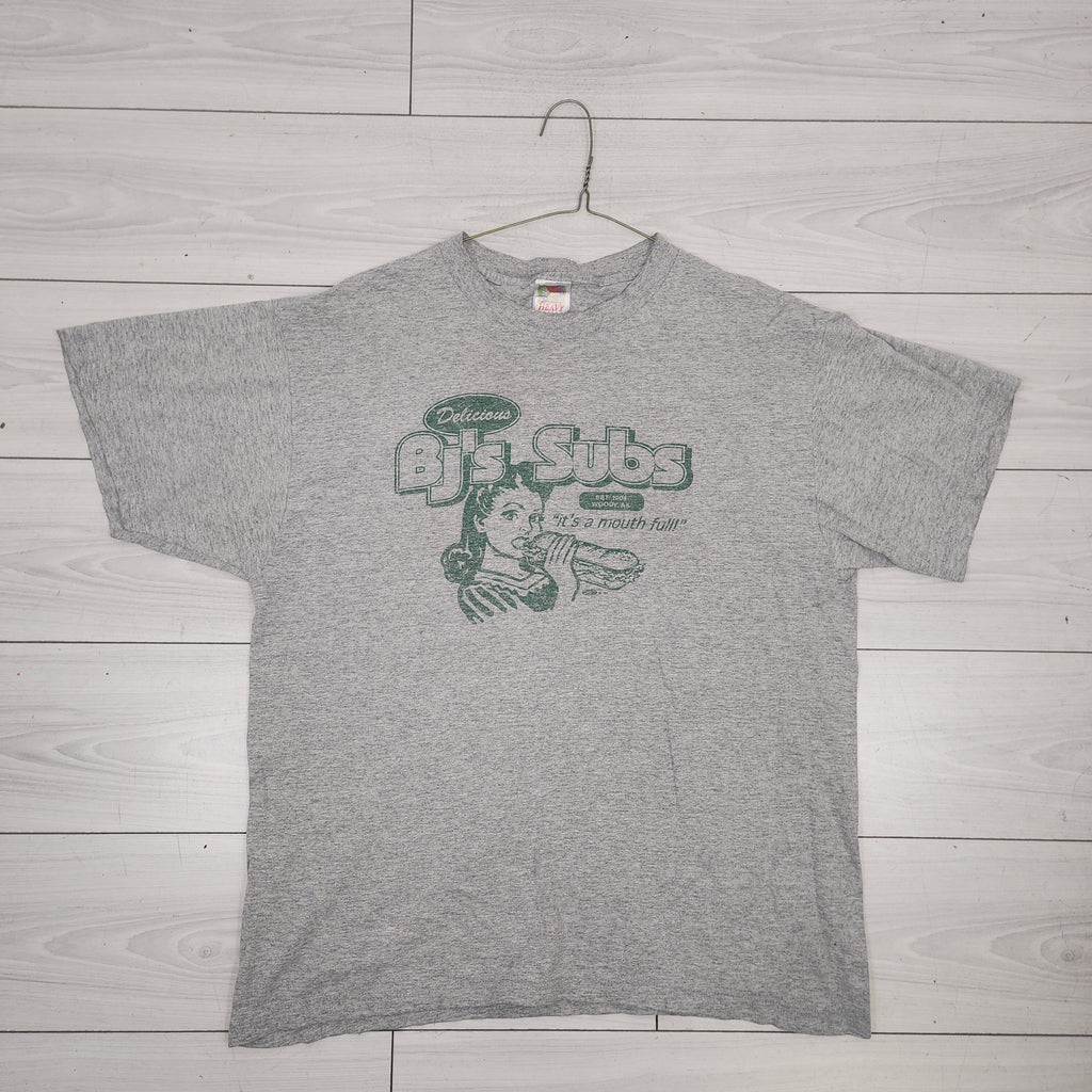 Fruit of the Loom Vintage Y2K Funny Printed Graphic Tee Shirt Size Large