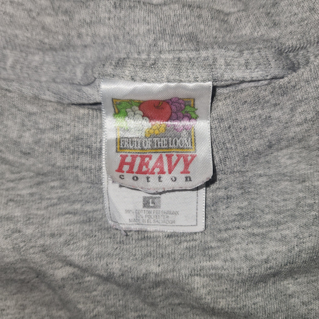 Fruit of the Loom Vintage Y2K Funny Printed Graphic Tee Shirt Size Large