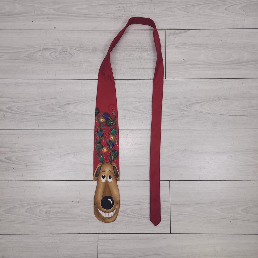 Vintage Y2K Christmas Reindeer Tie