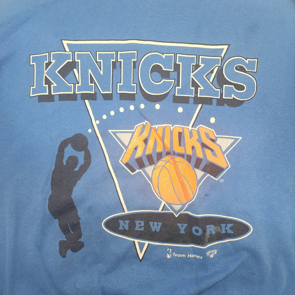 NY Knicks Hanes Made in USA 50/50 Polyester Cotton Vintage 1990s Sweatshirt