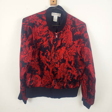 Dressbarn Vintage Y2K 100% Silk Bomber Jacket