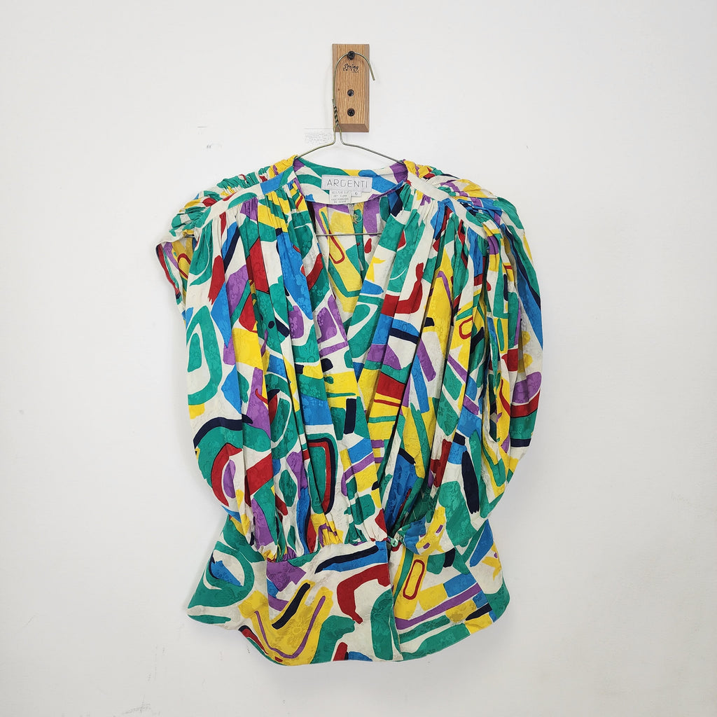 Argenti Multicolor Silk Vintage Vest
