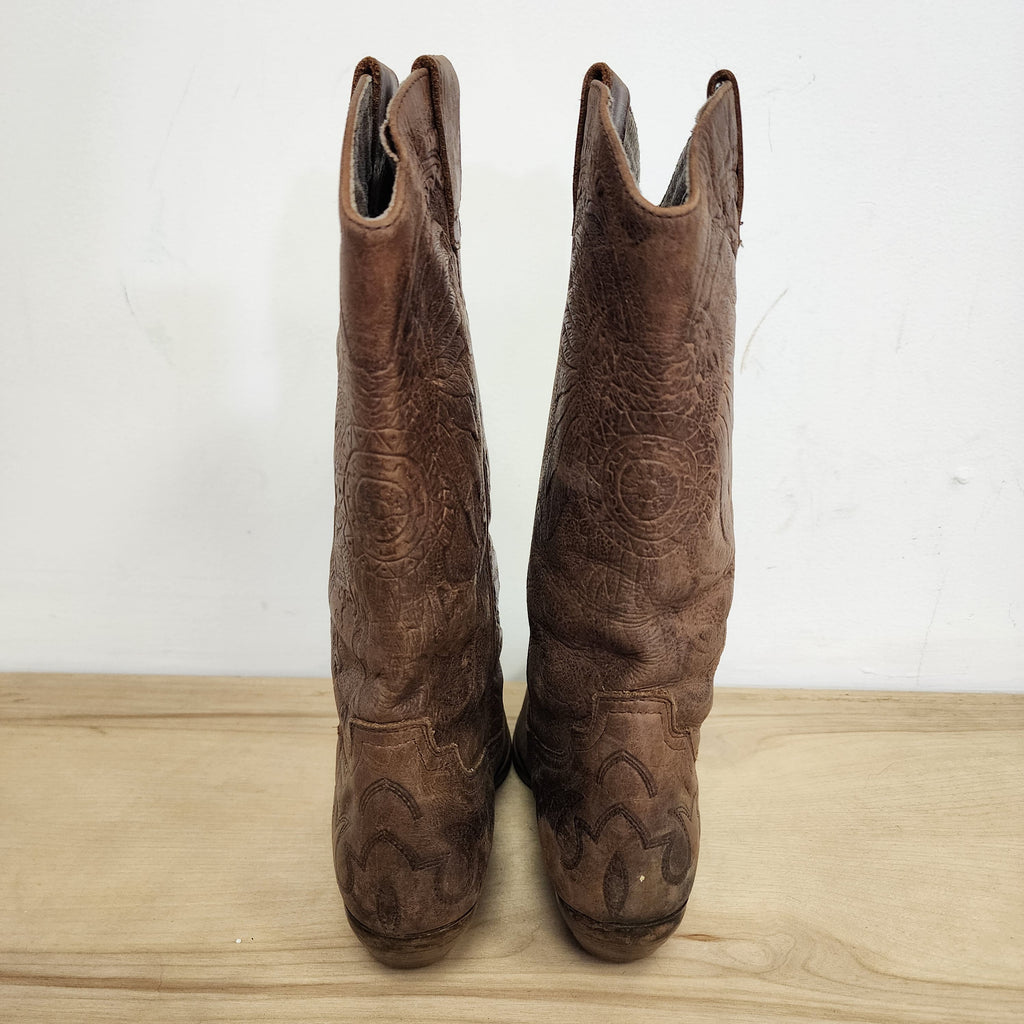 Leather Cowboy Boots Made In Spain Vintage 1980s