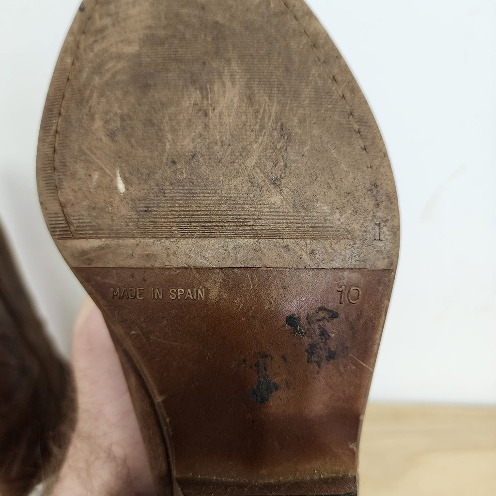 Leather Cowboy Boots Made In Spain Vintage 1980s