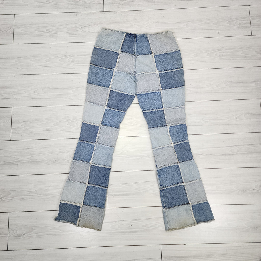 Zana di Denim Patchwork Low Rise Bell Bottom Vintage Pants