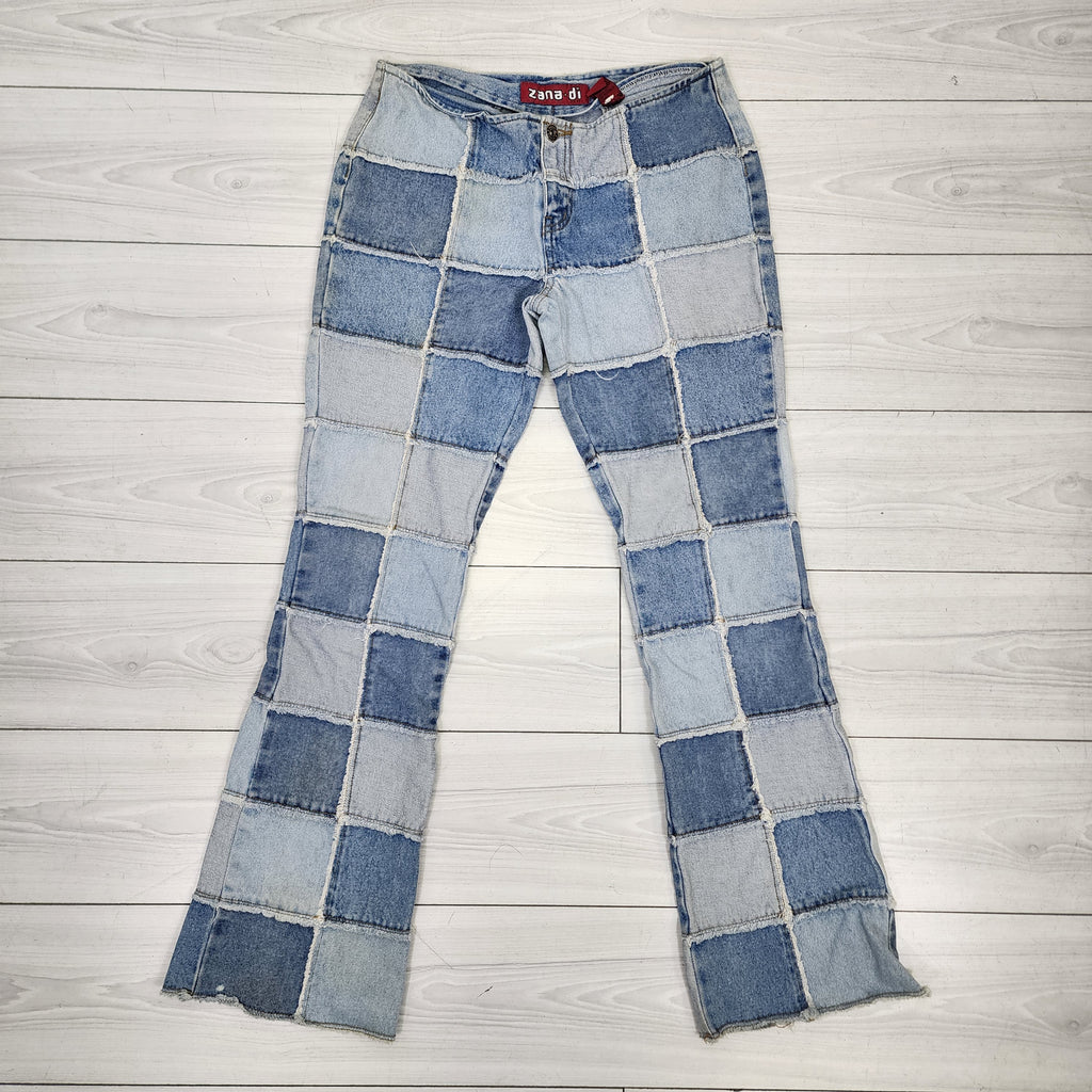 Zana di Denim Patchwork Low Rise Bell Bottom Vintage Pants