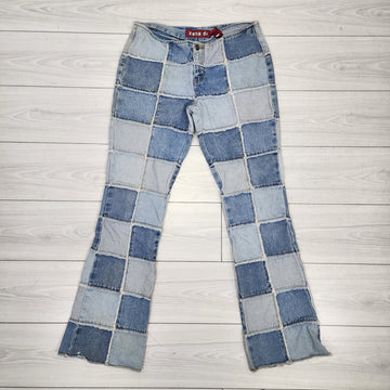 Zana di Denim Patchwork Low Rise Bell Bottom Vintage Pants