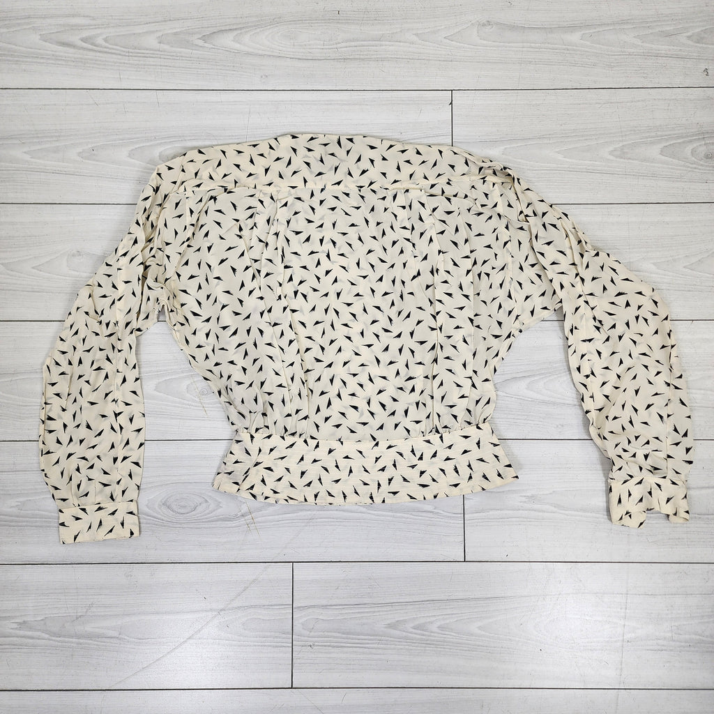 Oleg Cassini Boutique 100% Silk Long Sleeve Top Vintage 1980s