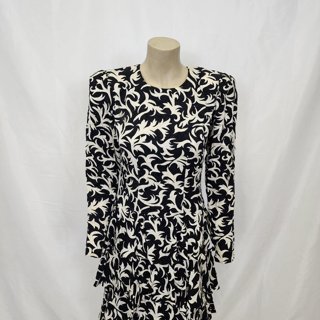 Maggy London by Jeannen Booher 100% Silk Vintage 1990s Dress Made In Korea