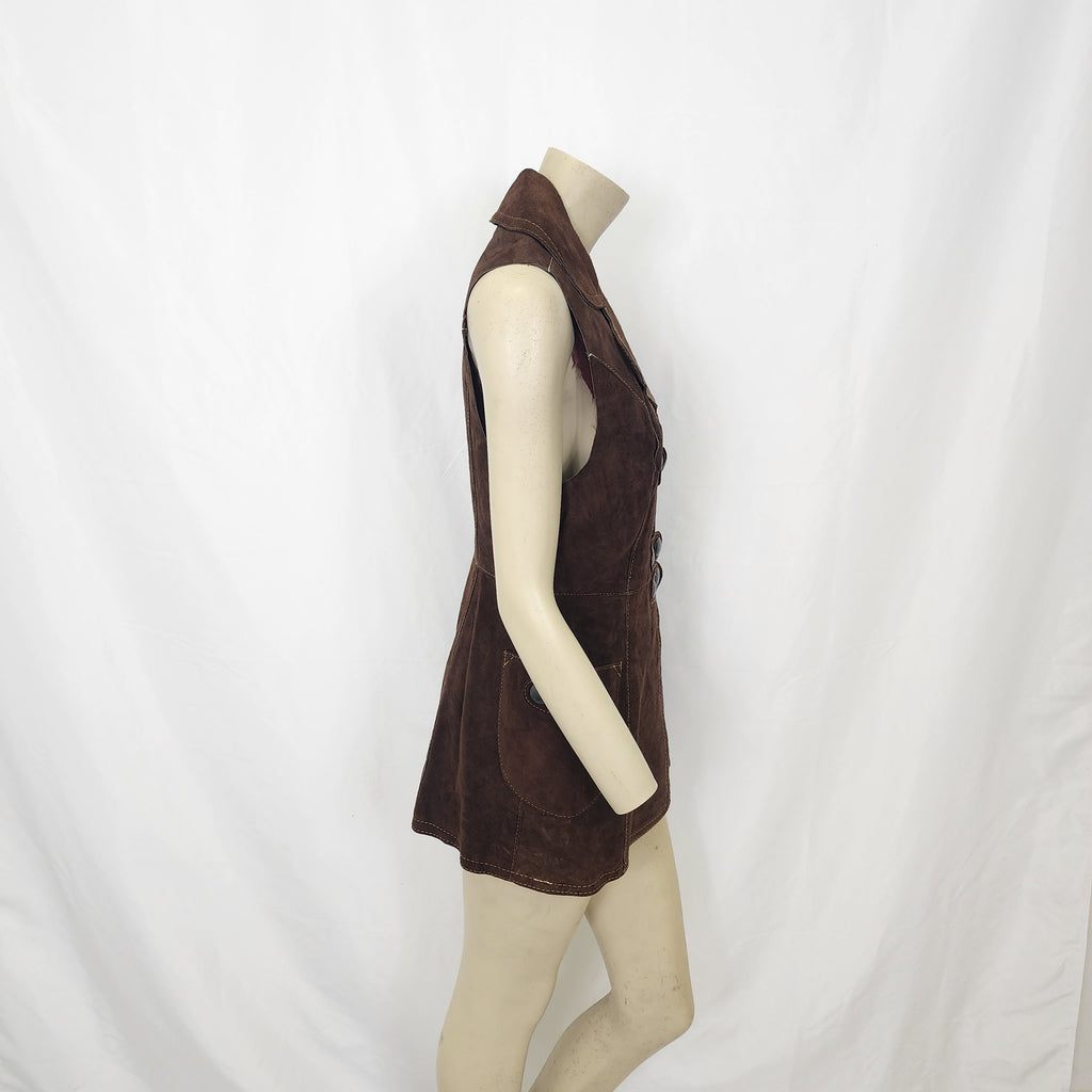 Vintage 1970s Suede Vest Made in Canada